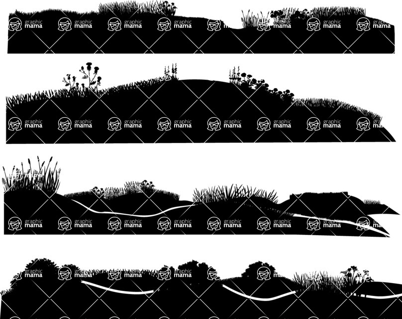 Vector silhouettes - Vector Fields Silhouettes Set